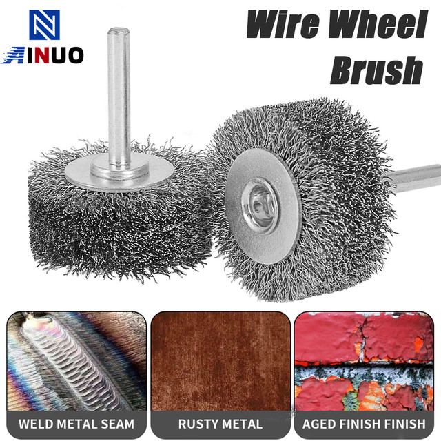 50mm 2 Wire Brushes Wheel Stainless Steel Remove Rust Brushes Cleaning  Polishing Tool 1/4” Shank For Wood - Brush - AliExpress